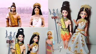 Shiv ji & Devi Parvati making from barbie Dolls|Doll's makeover|Mahakaali TV show inspired