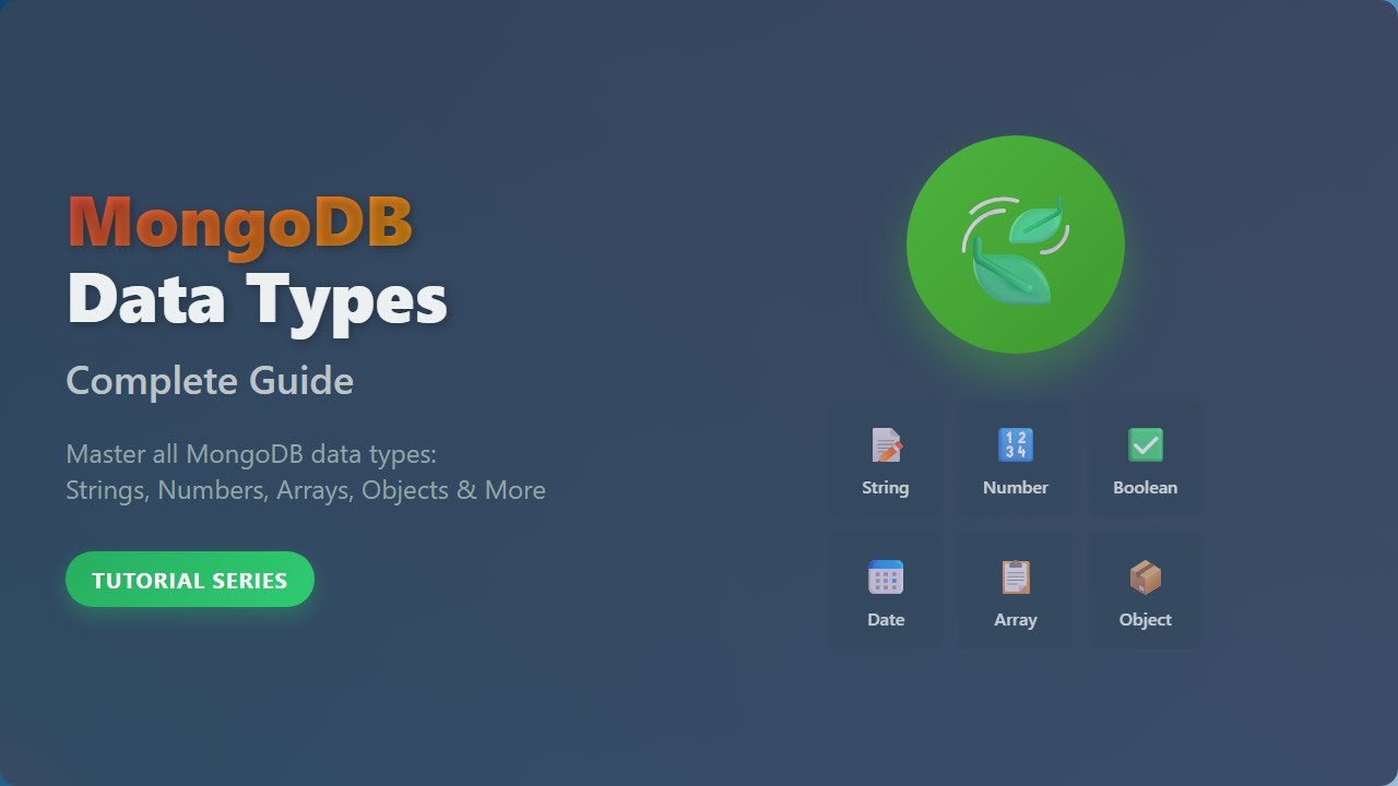 MongoDB Data Types Explained for Beginners | String, Number, Boolean ...