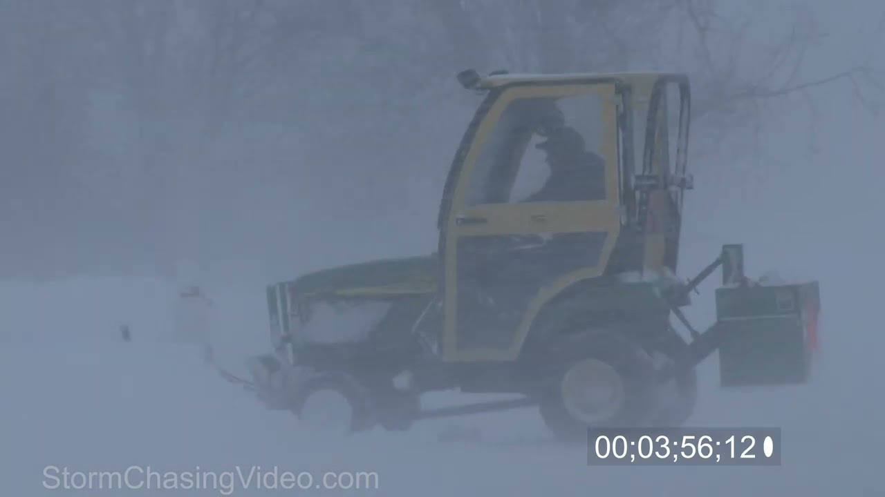 Lake Effect Winter Snow Storm 4K Archive Footage B-Roll Stock Video