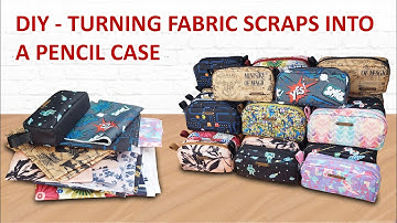 DIY Turning fabric scrap into pencil case  - Small Pouch Tutorial - Cara membuat kotak pensil
