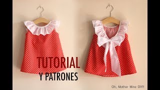 a coser: Vestido para niñas (patrones gratis tallas 1 a 7 - YouTube