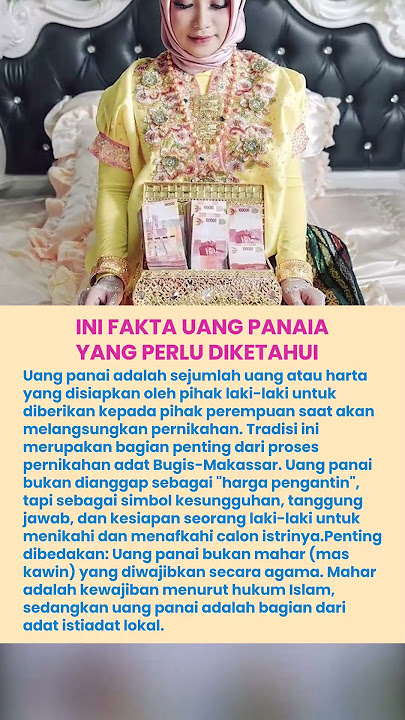 🔴Disebut Uang Panai Memeberatkan Mempelai Laki-laki, BENARKAH? INI FAKTA TENTANG UANG PANAI
