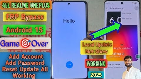 All Realme Oneplus Android 15 FRP Game Over | All Realme OnePlus FRP Bypass Android 15 OTA File 2025