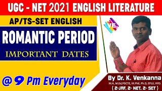 Romantic Period I Important Dates I UGC-NET/NTA-ENGLISH LITERATURE I AP-SET I VENKANNA ENGLISH GURU screenshot 5