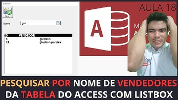 SISTEMA P/ LOJAS COM ACCESS, APÓS CADASTAR TRAZER VENDEDORES CADASTRADOS PESQUISAR POR NOME VENDEDOR