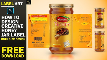 product label design in Photoshop I Honey Jar Label Design in Photoshop | Photoshop Tutorial