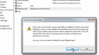how to delete a user account in windows 7