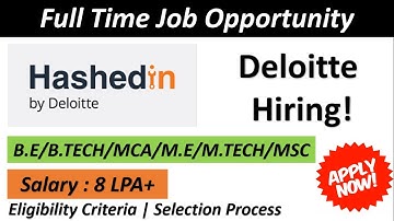 Hashedin by Deloitte Off Campus Recruitment 2022 | Salary : 8 LPA +  🔥🔥