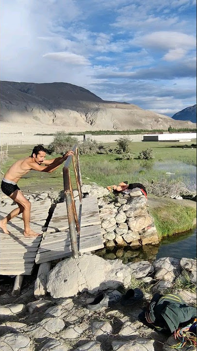 Swiming At Sumur Ladakh || vlog is out link is in description 👇#youtubeshorts #viral #shortvideo