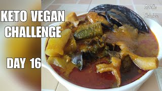 Keto Vegan Challenge Day 16| Vegan Palm nut Soup Recipe| OMAD Challenge| Ketogenic Diet| Vegan Diet