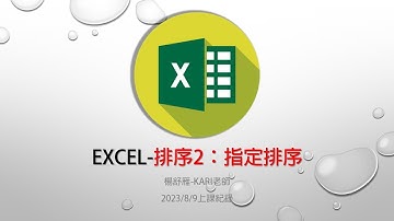 EXCEL11-排序2：指定排序