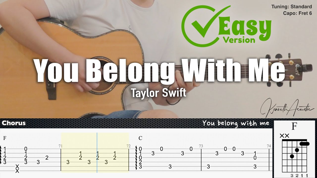 You Belong With Me Taylor Swift Guitar Chord Chart