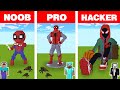 Minecraft NOOB vs PRO vs HACKER: SPIDER-MAN HOUSE BUILD CHALLENGE in Minecraft Animation