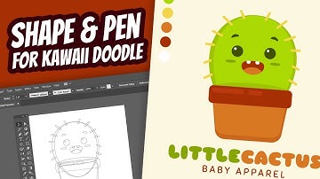 Pen and Shape Tools Adobe Illustrator for Kawaii Doodle to Selling Vector on Shutterstock | Cactus