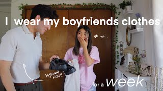 I let my boyfriend dress me in his clothes for a WEEK