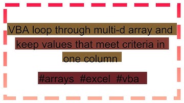 VBA loop through multi-d array and keep values that meet criteria in one column