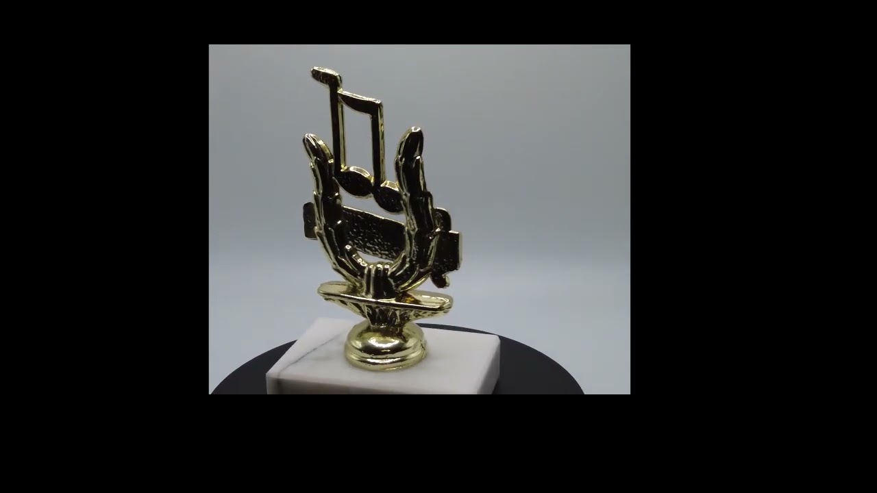 4 Music Lyre Gold Trophy Figure  Music Trophy Figures from Trophy Kits