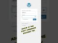 The Fastest Way Into WordPress Admin Ever #wordpress #tutorial#webdevelopment #computercourses