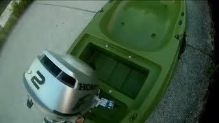 軽自動車に積める35000円激安コンパクトフィッシングカヤックにエンジン付けたよ！