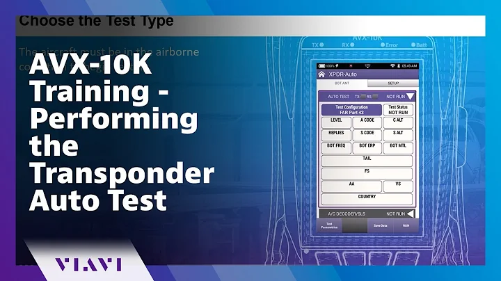 AVX-10K Training - Performing the Transponder Auto Test