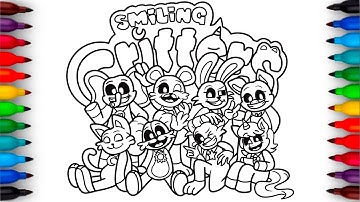 Smiling Critters Coloring Page | Satisfying Colouring Characters Poppy Playtime 3 | NCS
