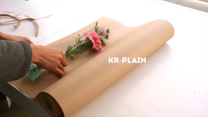 How to wrap a hand tied bouquet with Kraft Paper (Dollar Tree