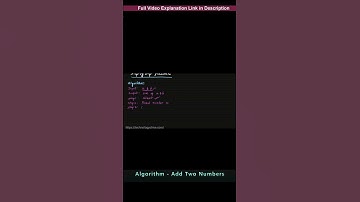 Add Two Numbers Algorithm #shorts #ytshorts #youtubeshorts