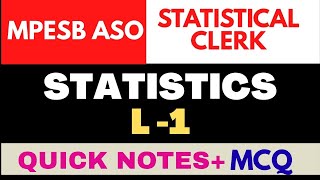 MPESB ASO | MP ASO | DSSSB Statistical Clerk | Statistics lectures | StatisticsPedia
