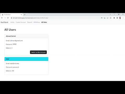 Bad Bank Exercise - Walkthrough - MIT xPro Full Stack Course