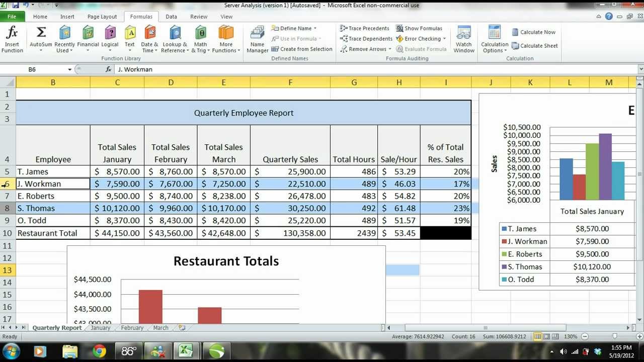 Employee Performance Chart Excel