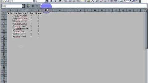 OpenOffice Spreadsheet Calc: Column Headings