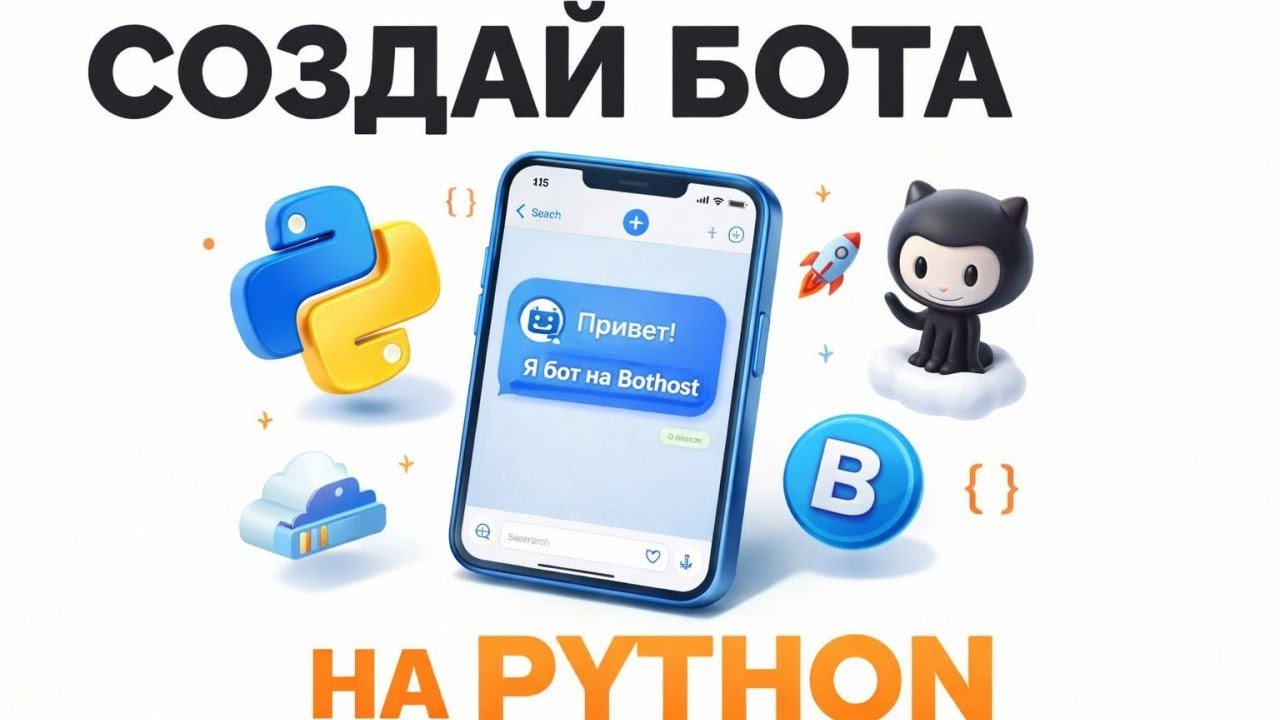 🔥 КАК СОЗДАТЬ ТЕЛЕГРАМ БОТА НА PYTHON ЗА 5 МИНУТ? Хостинг bothost + GitHub | Туториал 2026
