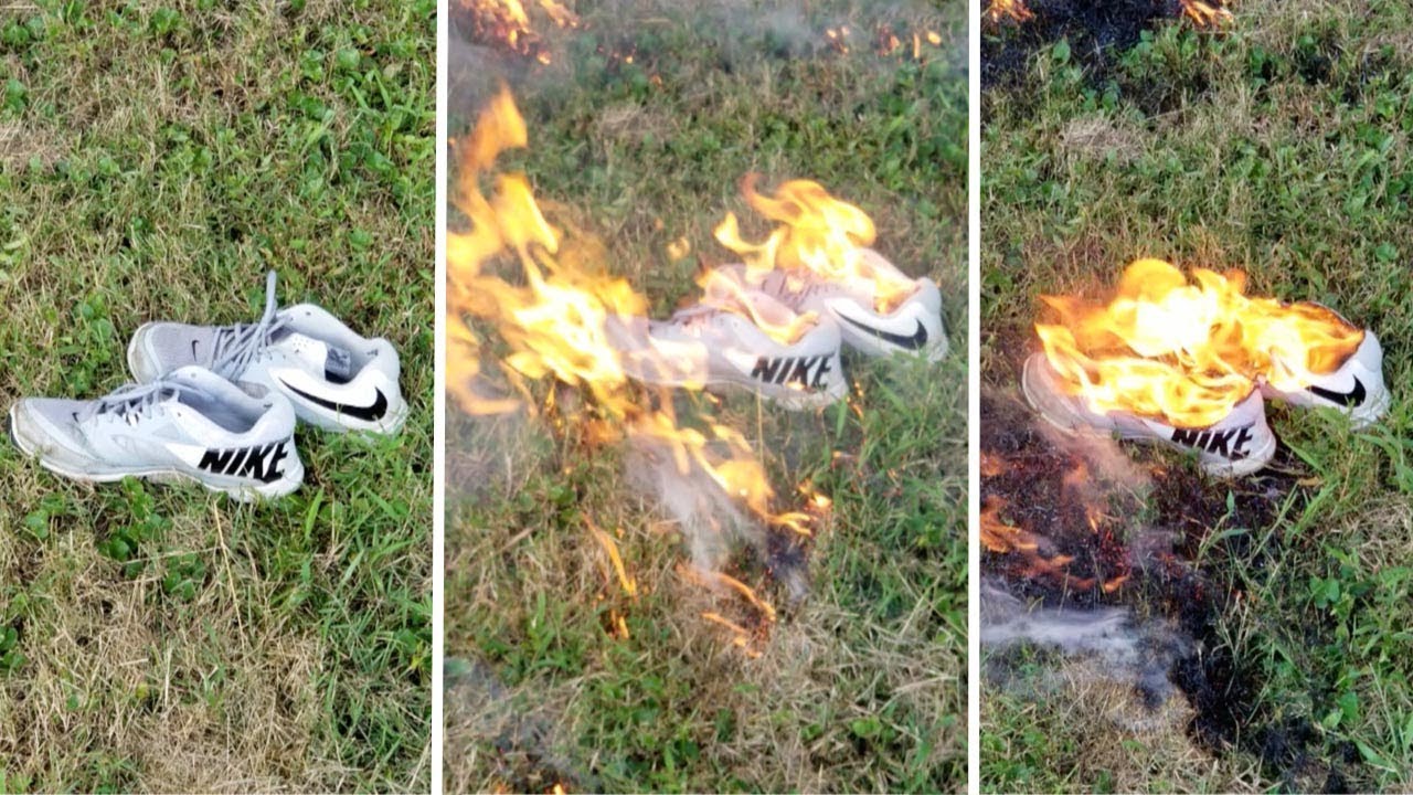 nike burned shoes