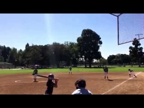 Corissa Sweet Firecrackers softball 03 steals second on first pitch af
