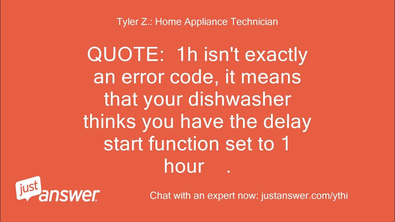 my GE profile dishwasher has a code 1h on the display and wont YouTube