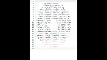 Satisfying ascii animation with C 😉   The doughnut shaped code that generates a spinning 🍩 #coding