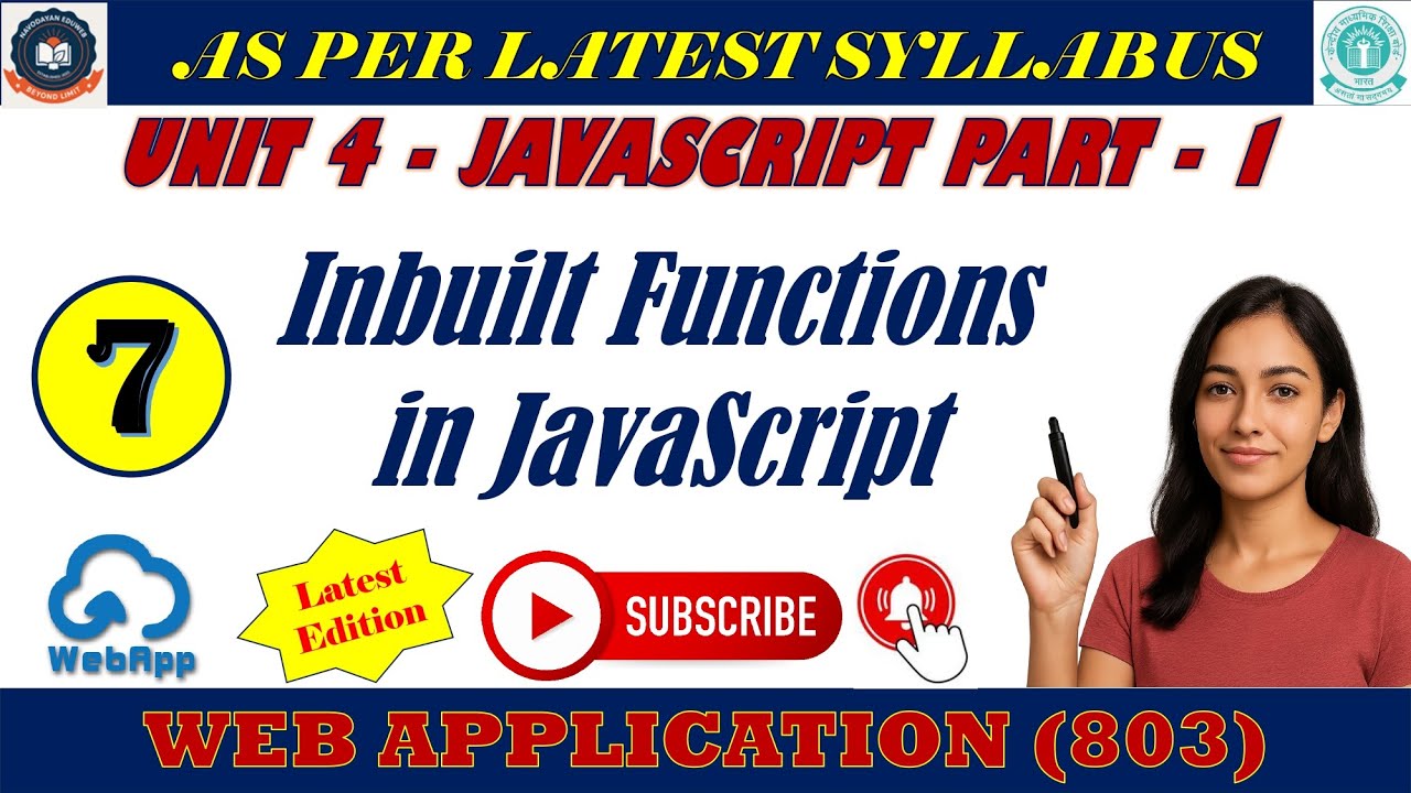 Chapter 4 : JavaScript Part 1 || Inbuilt functions in JavaScript ...