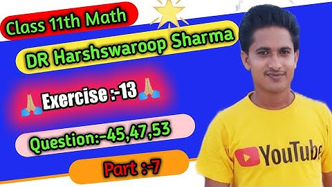 Class 11th Math Dr Harswaroop Sharma || Exercise 13A || Limits And Derivatives || Part 7