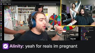 Esfand's reaction to Alinity pregnant