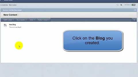 Create and Edit a Blog Entry