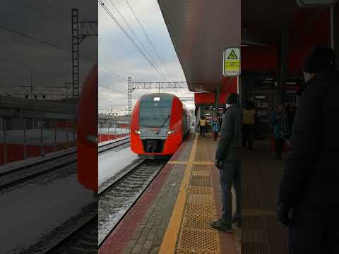 "Ласточка" прибывает на станцию Ростокино #metro #moscow #мцк #ласточка #метромосквы #москва #жд