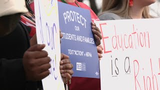 Some JCPS teachers stage walk-in over White House cuts to Department of Education