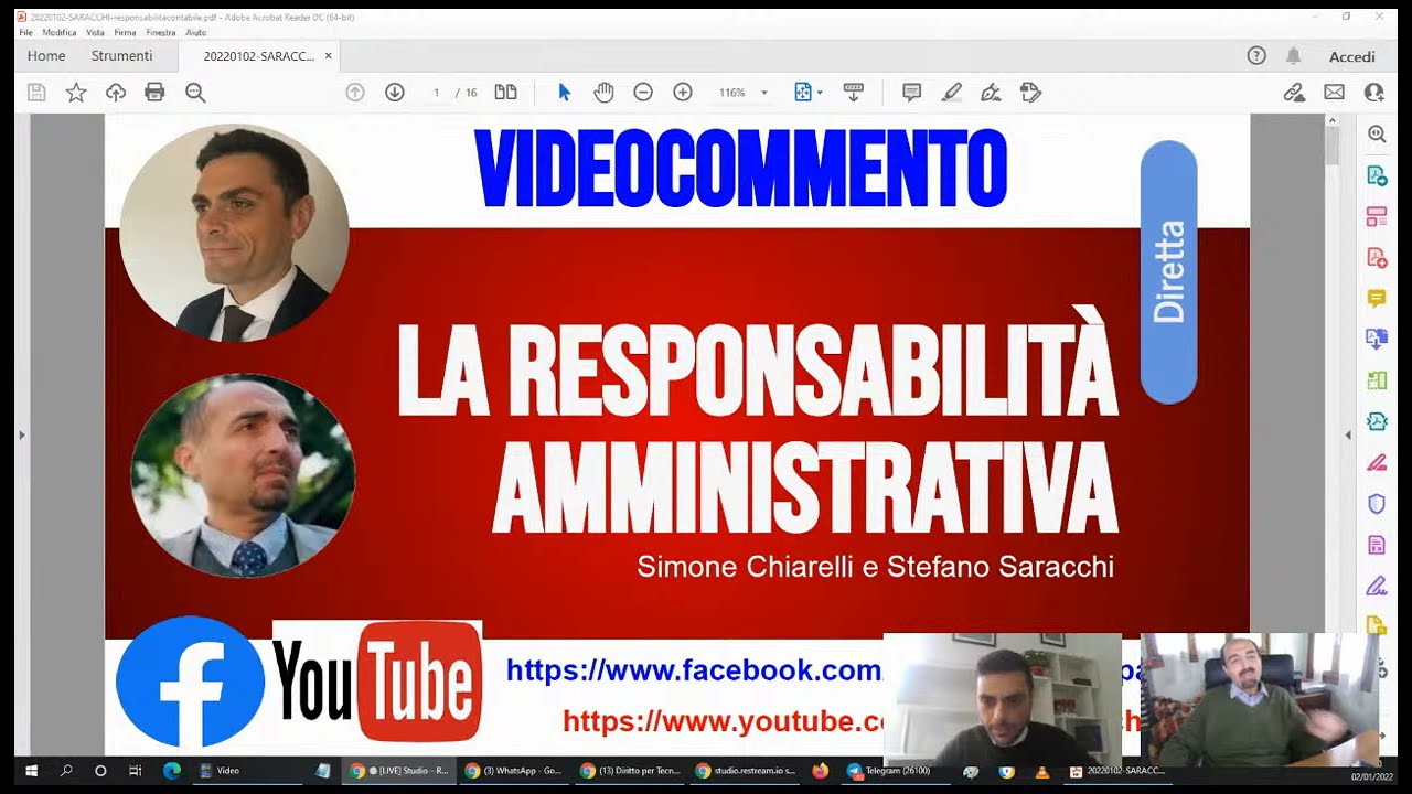 La responsabilità amministrativa: approfondimento con Stefano Saracchi (2/1/2022)