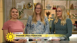 De tre unga forskarna Vilma Lagebro, Josephine Berg och Puck Norell...