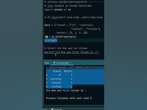 How to use iLoc in Python DataFrame #python #dataframes #ilocdemo - YouTube