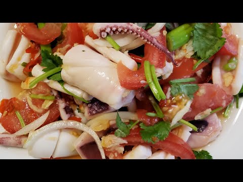 Video: Salad Dengan Sotong, Limau Gedang Dan Chicory