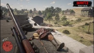 Red Dead Redemption 2 town goes crazy shoot-out rifleman