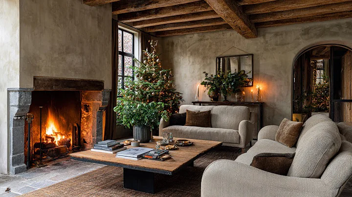 Axel Vervoordt-Inspired Wabi-Sabi Farmhouse Christmas Interiors With Rustic Warm Elegance