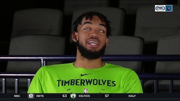 In the video room with Karl-Anthony Towns