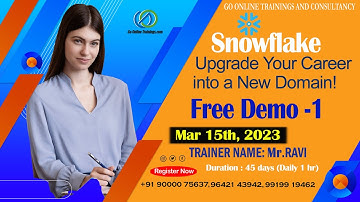 01 Snowflake Demo Part1 - Mar 15th, 2023 | Bhaskar Jogi | Go Online Trainings | 90000 75637